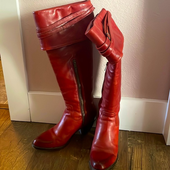 Burgundy OTK Frye Boots size 8.5 - Picture 1 of 6